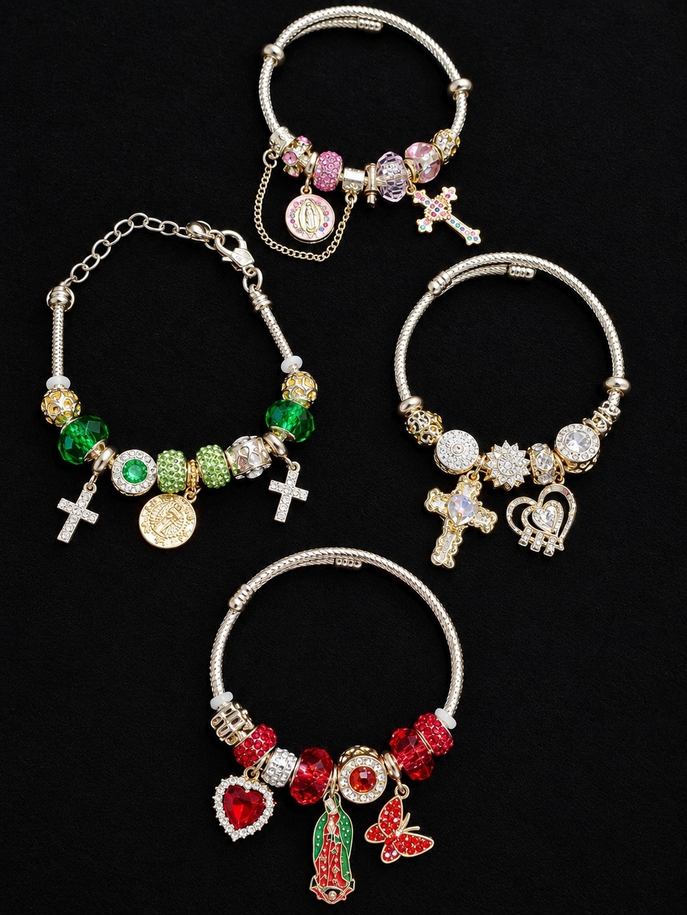 Lot Of 4 Catholic Bracelets